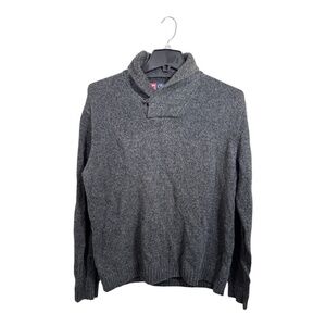 Chaps Sweater Mens Size Large Grey 100% Cotton Grandpacore Dad Cosby